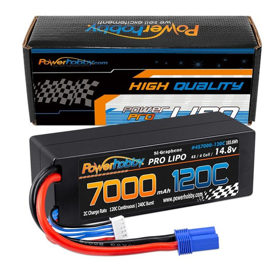 4S 14.8V 7000mAh 120C LiPo w/ EC5 Plug Hard Case