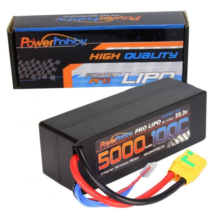 6S 22.2V 5000MAH 100C W XT90 Hard Case