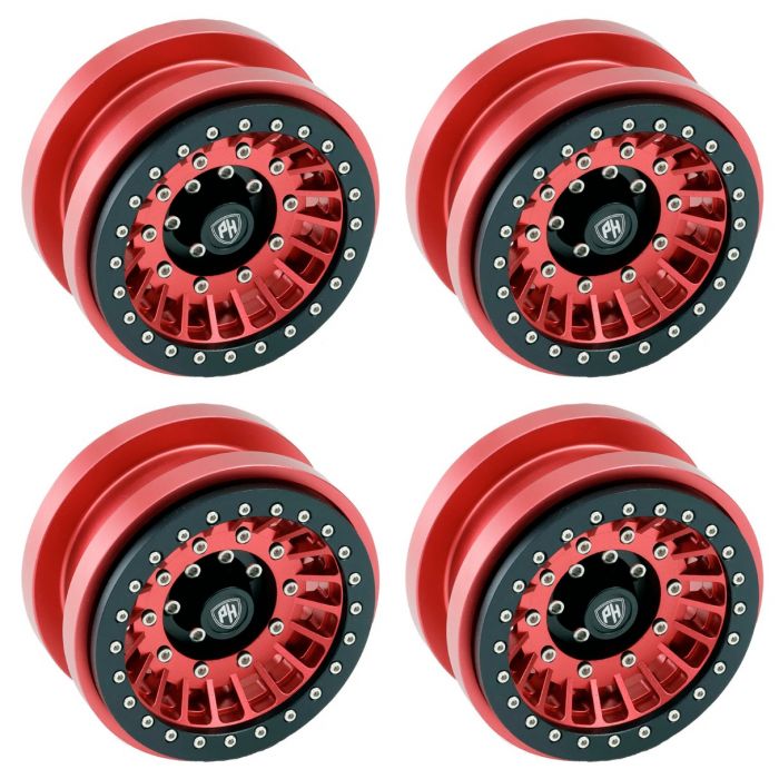 Z1 Axial SCX6 2.9" CNC Aluminum Beadlock Wheels Red