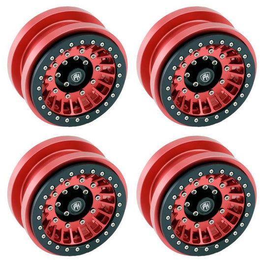 Z1 Axial SCX6 2.9" CNC Aluminum Beadlock Wheels Red