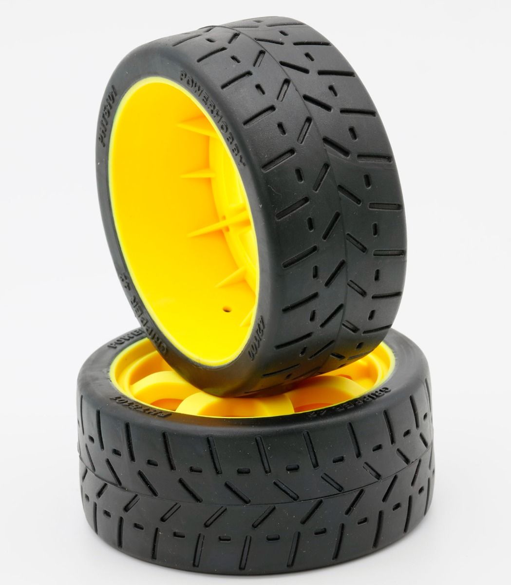 1/8 Gripper 42/100 Belted Mounted Tires 17mm Yellow