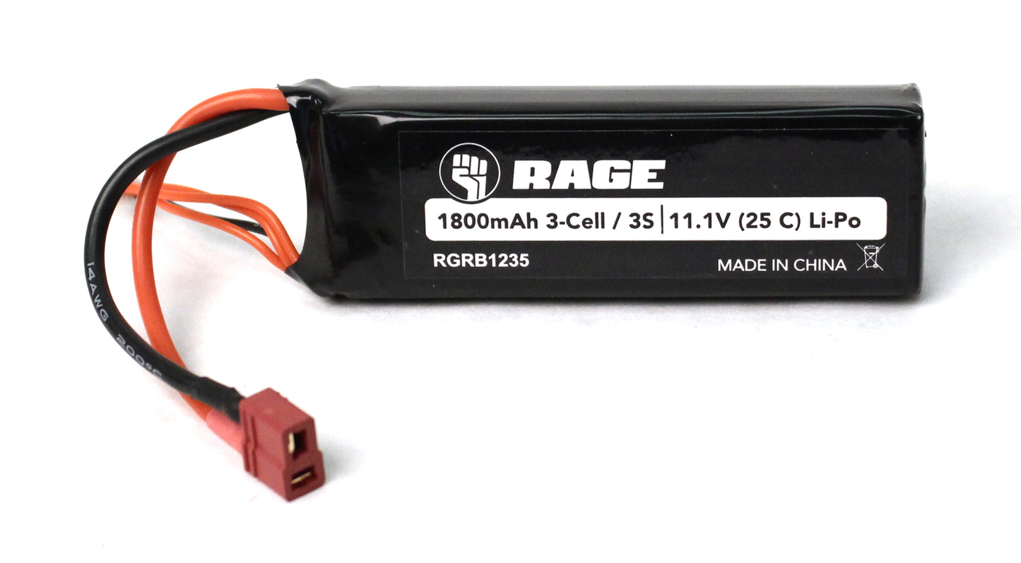 11.1V 3S 1800mAh 25C LiPo Battery with T-Plug