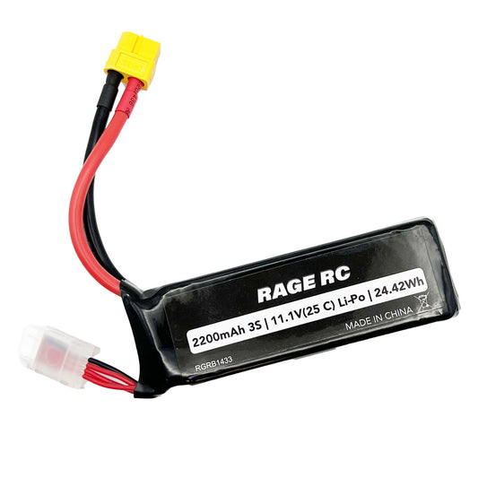 11.1V 3S 2200mAh 25C LiPo Battery with XT60 Connector