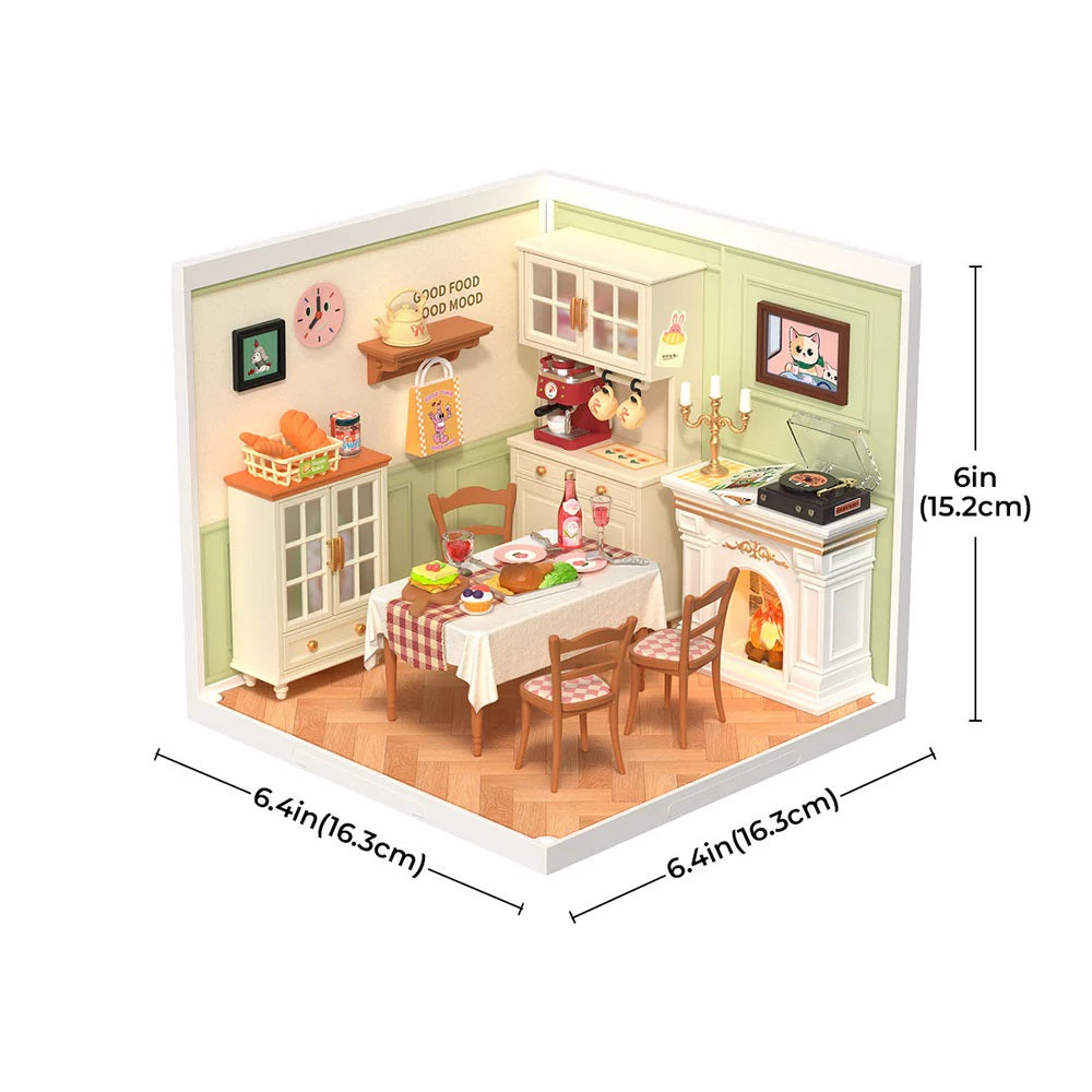 Warm Dining Room Plastic DIY Miniature House