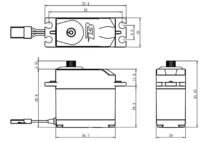 Budget Analog Servo 0.11sec / 90oz-in (6kg-cm) @ 6V