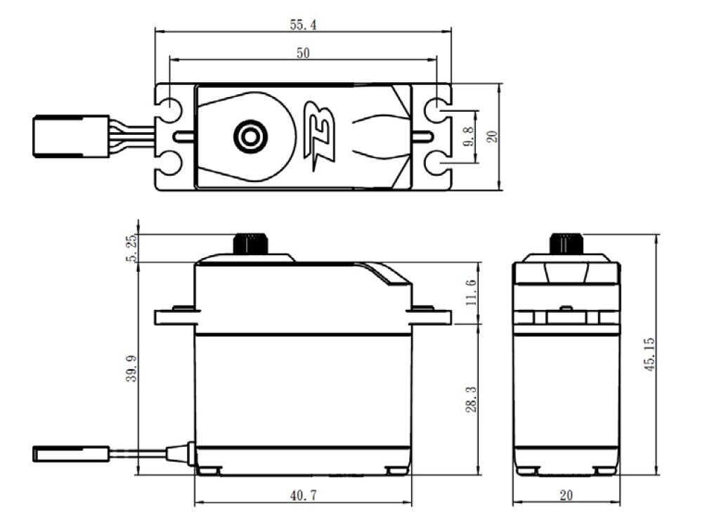 Budget Analog Servo 0.23sec / 167oz-in (12kg-cm) @ 6V