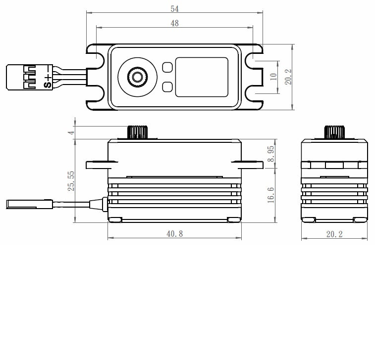 Monster Low Profile Steel Gear Servo .08sec/347oz @ 7.4V