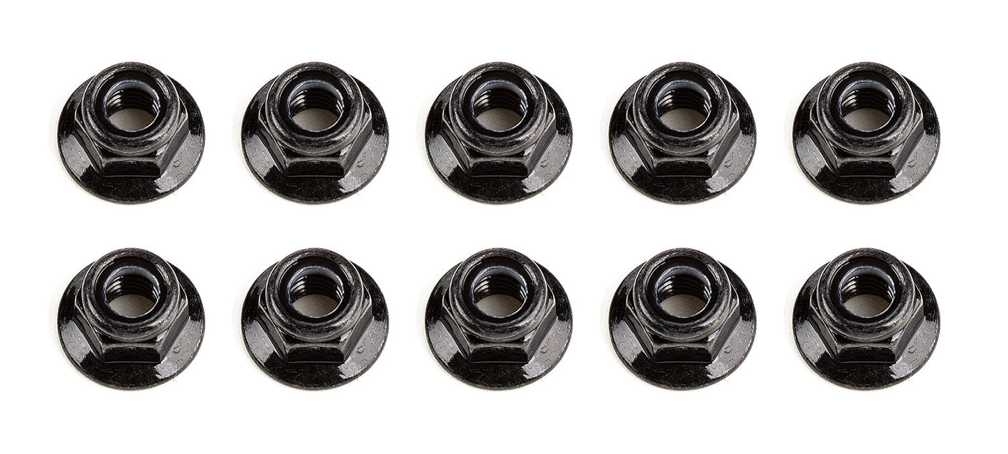 M5 Locknuts, Flanged, Black